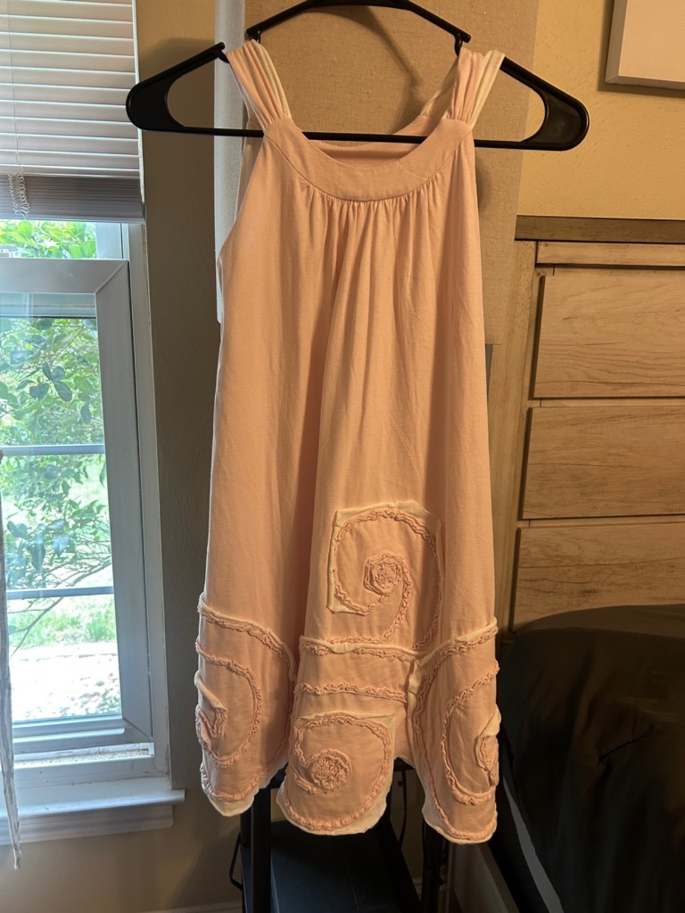 Girls' Pink Swirl-Trim Sundress